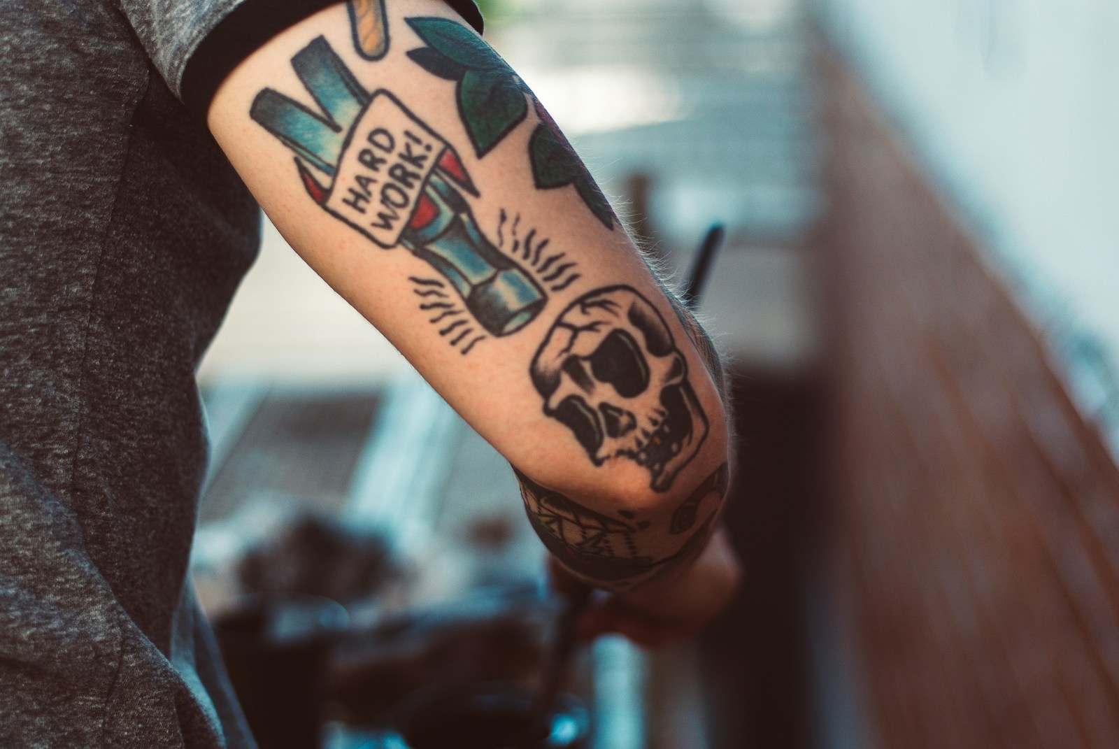 person with sleeve tattoo